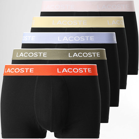 Lacoste - Juego de 5 calzoncillos bóxer clásicos negros