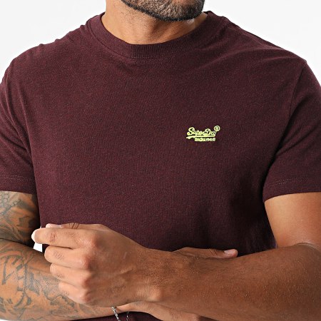 Superdry - Camiseta Essential Logo Bordado M1011245A Burdeos Chiné