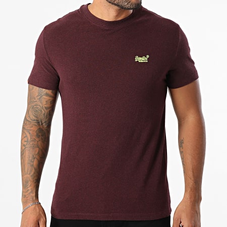 Superdry - Camiseta Essential Logo Bordado M1011245A Burdeos Chiné