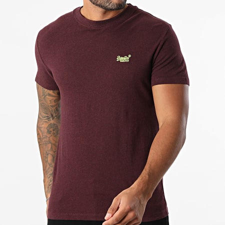 Superdry - Camiseta Essential Logo Bordado M1011245A Burdeos Chiné