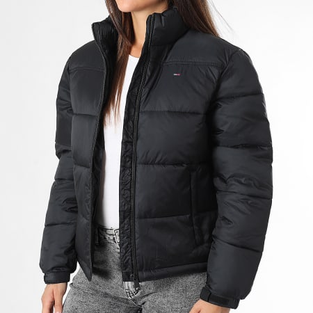 Tommy Jeans - Edredón con capucha para mujer Essential 1619 Negro con cremallera