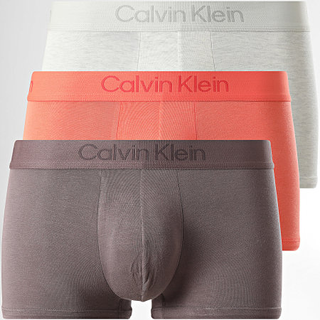 Calvin Klein - Set De 3 Boxers 4192 Coral Gris Claro Heather Taupe