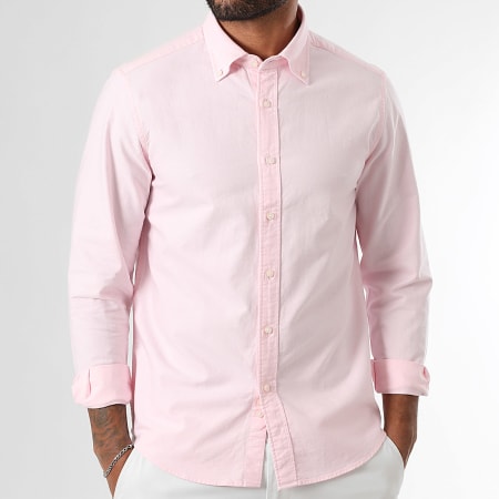 LBO - Juego De 2 Camisas Oxford De Manga Larga 0012 0011 Blanco Rosa