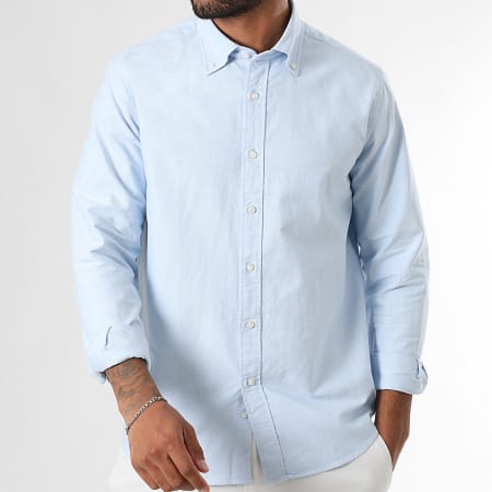 LBO - Lote de 2 Camisas Oxford Manga Larga 0011 0010 Rosa Celeste