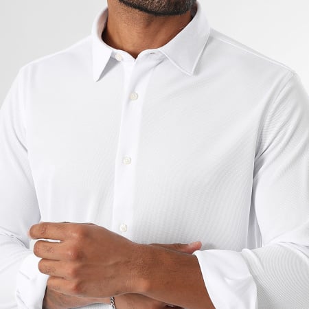 LBO - Lot De 2 Chemises Manches Longues Pique Stretch 0017 0019 Noir Blanc