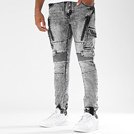 MTX - Pantalon Cargo Jean Slim 017 Gris Chiné