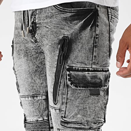 MTX - Pantalon Cargo Jean Slim 017 Gris Chiné