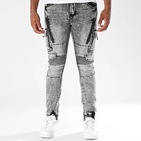 MTX - Pantalon Cargo Jean Slim 017 Gris Chiné