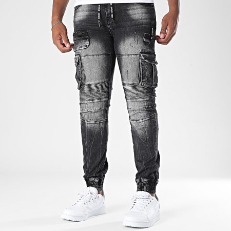MTX - Pantalon Cargo Jean Slim 009 Noir
