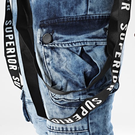 MTX - Pantalon Cargo Jean Slim 925 Bleu Denim