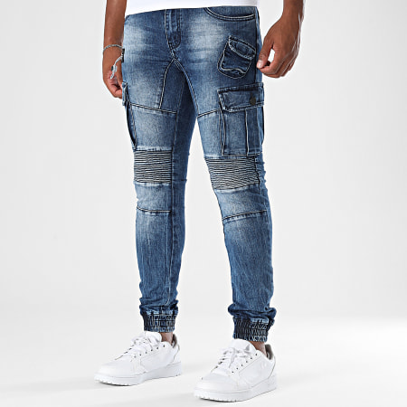 MTX - Pantalon Cargo Jean Slim 002 Bleu Denim