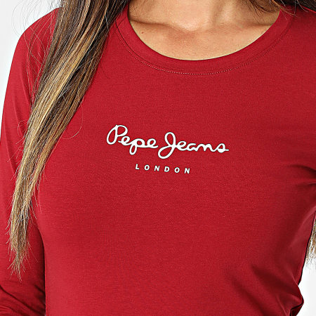 Pepe Jeans - Tee Shirt Manches Longues Femme New Virginia PL505203 Bordeaux