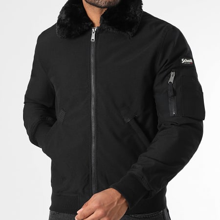 Schott NYC - Airlines Fur Collar Jacket Black - Ryses