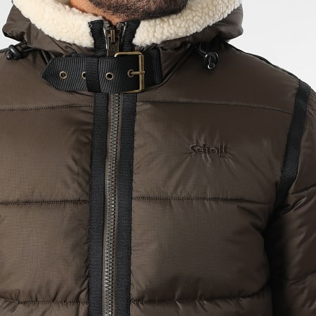 Schott NYC - Idak 2 Brown Hooded Down Jacket