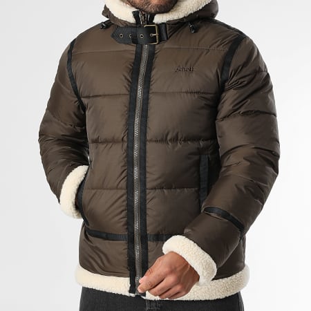 Schott NYC - Idak 2 Brown Hooded Down Jacket