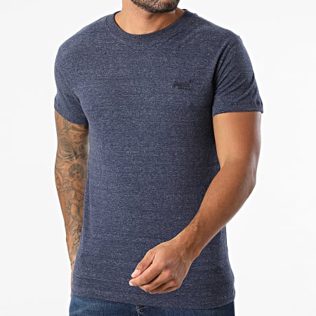Superdry - Camiseta Essential Logo Bordado M1011245A Azul marino jaspeado