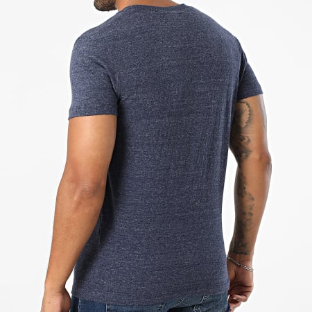 Superdry - Camiseta Essential Logo Bordado M1011245A Azul marino jaspeado