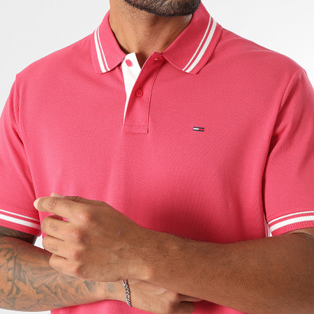 Tommy Jeans - Polo Manches Courtes Tipped 1846 Rose Fuchsia