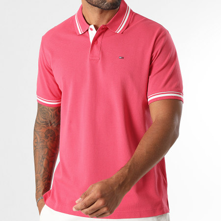Tommy Jeans - Polo Manches Courtes Tipped 1846 Rose Fuchsia