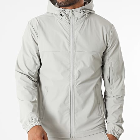 Classic Series - Effen 055 Lichtgrijze Hooded Zip-jas en Cargo-broekset