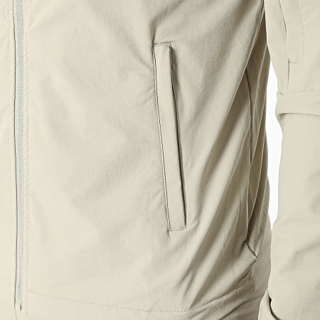 Classic Series - Effen 055 Beige Hooded Zip Jacket en Cargo Trousers Set