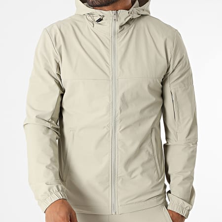 Classic Series - Effen 055 Beige Hooded Zip Jacket en Cargo Trousers Set