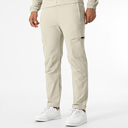 Classic Series - Effen 055 Beige Hooded Zip Jacket en Cargo Trousers Set