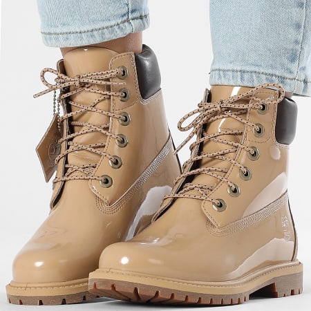 Timberland - Botas Mujer Premium 6 En Encaje Impermeable A43F8 Trigo Charol
