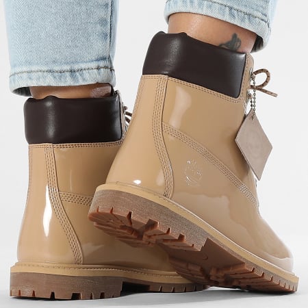 Timberland - Botas Mujer Premium 6 En Encaje Impermeable A43F8 Trigo Charol