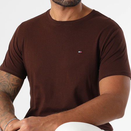 Tommy Jeans - Tee Shirt Slim Jersey 4411 Marron Foncé