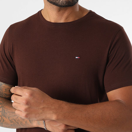 Tommy Jeans - Tee Shirt Slim Jersey 4411 Marron Foncé