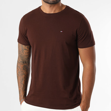 Tommy Jeans - Tee Shirt Slim Jersey 4411 Marron Foncé