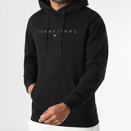 Tommy Jeans - Sweat Capuche Linear Logo 0746 Noir