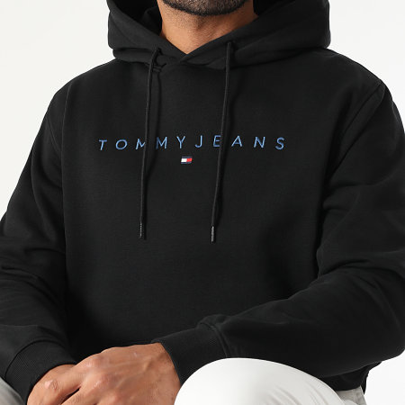 Tommy Jeans - Sweat Capuche Linear Logo 0746 Noir