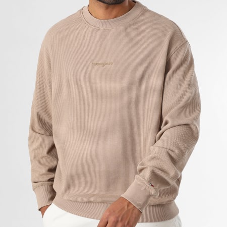 Tommy Jeans - Sweat Crewneck Waffle Script 1622 Beige