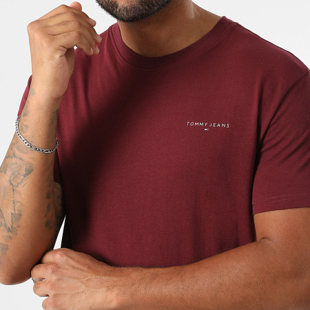 Tommy Jeans - Tee Shirt Slim Linear Chest 1780 Bordeaux