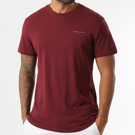 Tommy Jeans - Tee Shirt Slim Linear Chest 1780 Bordeaux