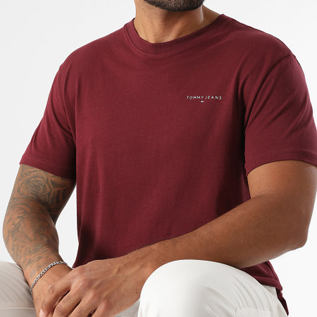 Tommy Jeans - Tee Shirt Slim Linear Chest 1780 Bordeaux