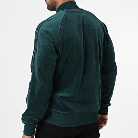 Adidas Originals - Veste Zippée Velours A Bandes SST Adicolor JX1564 Vert Bouteille