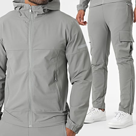 Classic Series - Ensemble Veste Capuche Zippée Et Pantalon Cargo Uni 045 Gris