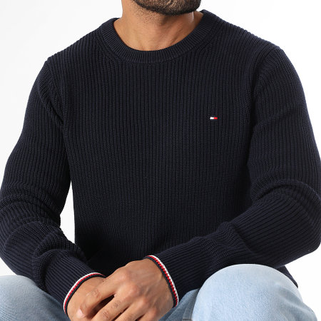 Tommy Hilfiger - Pull Côtelé 1516 Bleu Marine