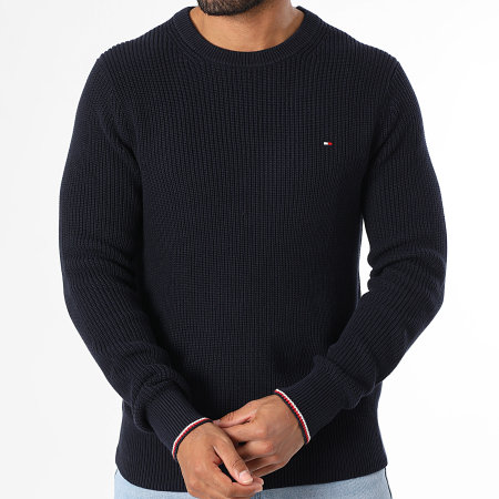 Tommy Hilfiger - Pull Côtelé 1516 Bleu Marine
