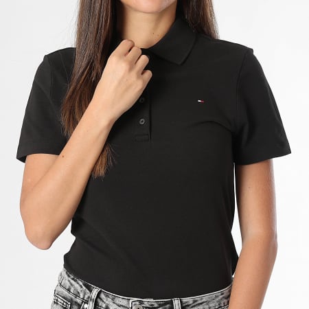 Tommy Hilfiger - Polo Manches Courtes Slim Femme 1985 3225 Noir
