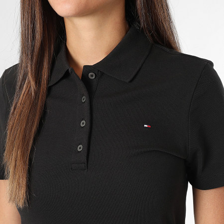Tommy Hilfiger - Polo Manches Courtes Slim Femme 1985 3225 Noir