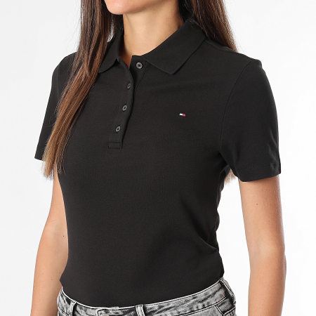 Tommy Hilfiger - Polo Manches Courtes Slim Femme 1985 3225 Noir