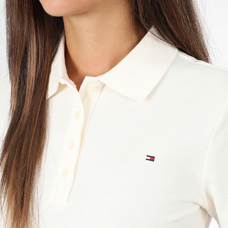 Tommy Hilfiger - Polo Manches Courtes Slim Femme 1985 3225 Beige Clair