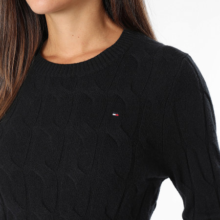 Tommy Hilfiger - Pull Femme Soft Wool Cable 3586 Noir