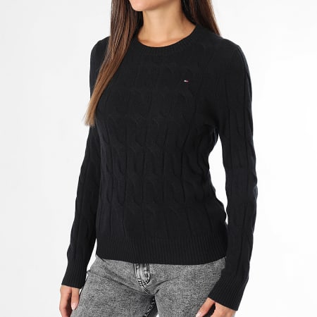 Tommy Hilfiger - Pull Femme Soft Wool Cable 3586 Noir