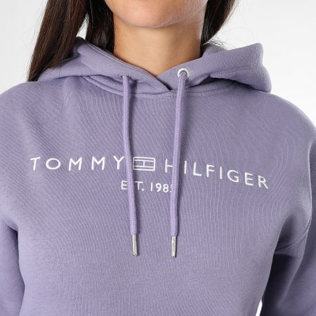 Tommy Hilfiger - Sweat Capuche Femme Corp Logo 3598 Violet Clair