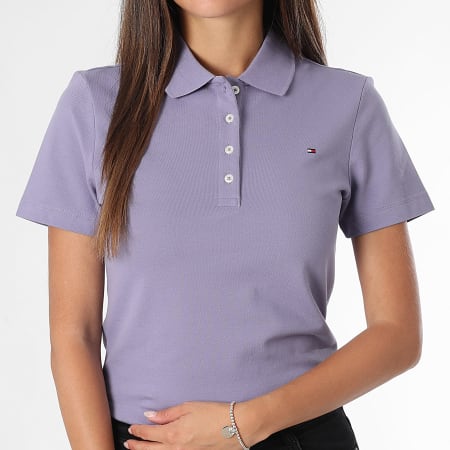 Tommy Hilfiger - Polo Manches Courtes Slim Femme 1985 3225 Violet Clair